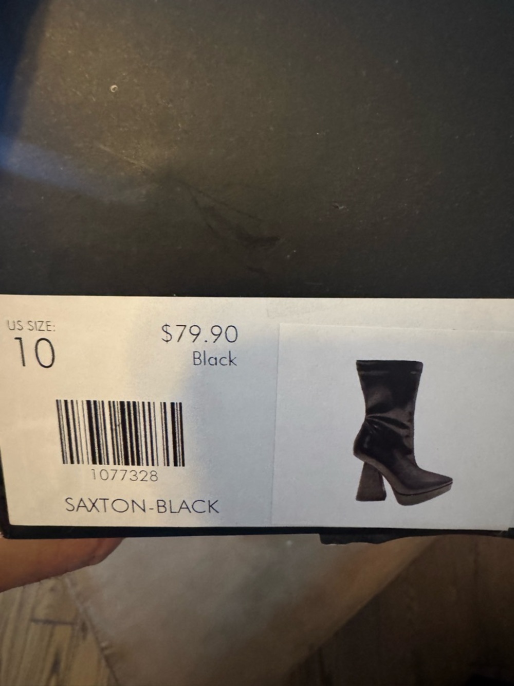 AKIRA Saxton Black Platform Heel Boots Size 10 Pointed Toe Sculpted Heel NWT - Picture 6 of 6